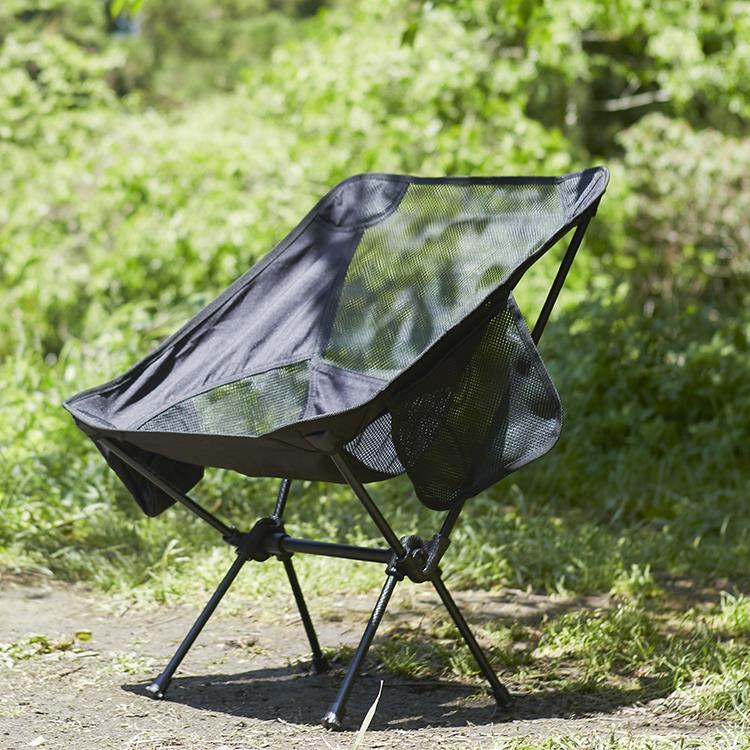 【WEB限定】ポータブルアウトドアチェア ロゴなし BK ad026