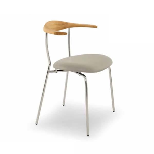 リリ　ダイニングチェア　LBR/ステンレス