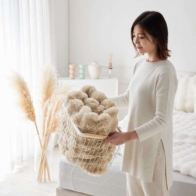 WEB限定】 ASHEL NERUS ふわとろ毛布 セミダブル 160×200 グレー