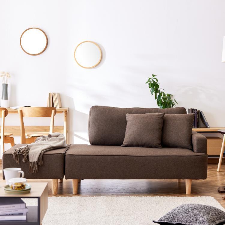 【WEB限定】 リレミト カウチソファ コンパクト BR　YF001-08