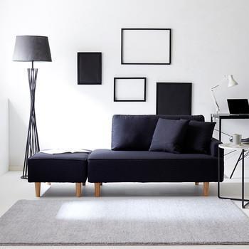 【WEB限定】 リレミト カウチソファ コンパクト BK　YF001-32