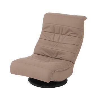 うもれる座り心地の回転ソファ レザー調 BR SRK-LBR