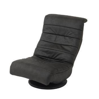 うもれる座り心地の回転ソファ レザー調 BK SRK-LBK