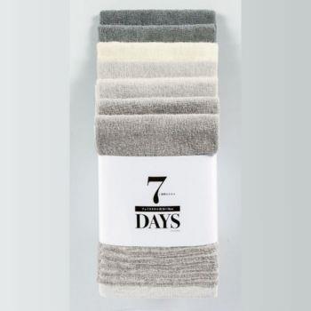 7DAYSタオル フェイスタオル7枚組 GY