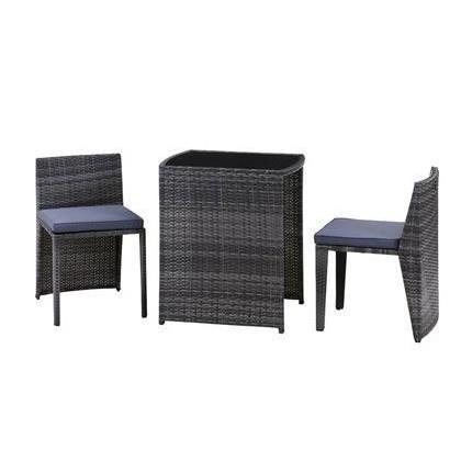 ガーデンファニチャーセットガーデンテーブ【本体ブラック×クッションホワイト】 ガーデンファニチャーセットガーデンテーブ【本体ブラック×クッション